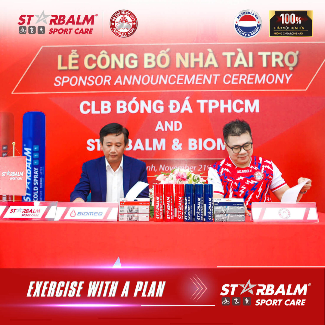STARBALM CHĂM SÓC SỨC KHỎE THỂ THAO CHO CÁC CẦU THỦ CLB BÓNG ĐÁ TP HỒ CHÍ MINH